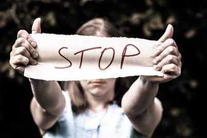 Women saying "Stop" 