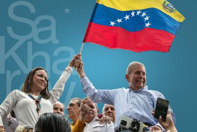 María Corina Machado og den valgte præsident Edmundo González på vegne af det venezuelanske folk